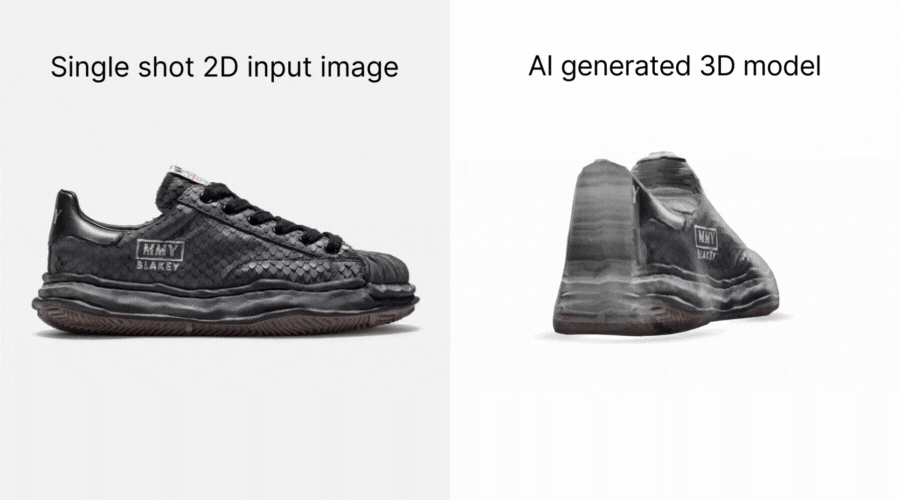 AI generated 3D model Mihara shoe (2D image to 3D)