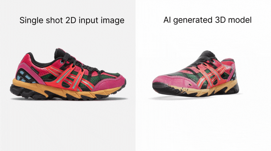 AI generated 3D model Asics shoe (2D image to 3D)