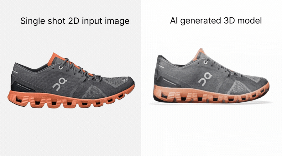 AI generated 3D model On Running shoe (2D image to 3D)