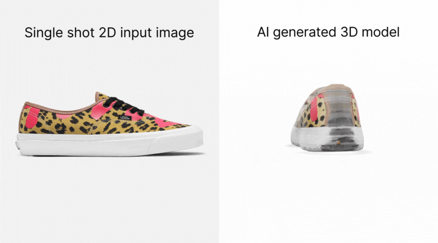 AI generated 3D model Vans shoe (2D image to 3D)